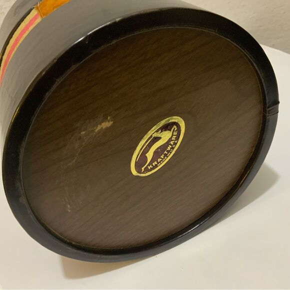 Vintage Kraftware Gucci Style Equestrian Faux Leather Buckle Ice Bucket Barware - Picture 7 of 9